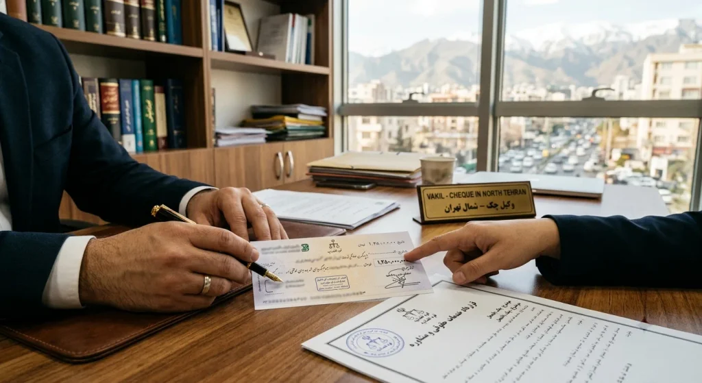 وکیل چک شمال تهران؛ راهنمای کامل پیگیری چک برگشتی، مطالبه وجه و شکایت کیفری